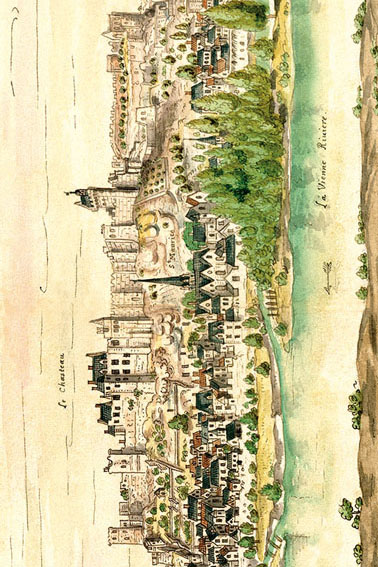 Chinon Forteresse en 1699, du Sud