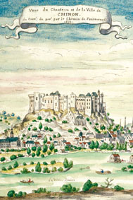 Chinon Forteresse en 1699, du Sud-Ouest